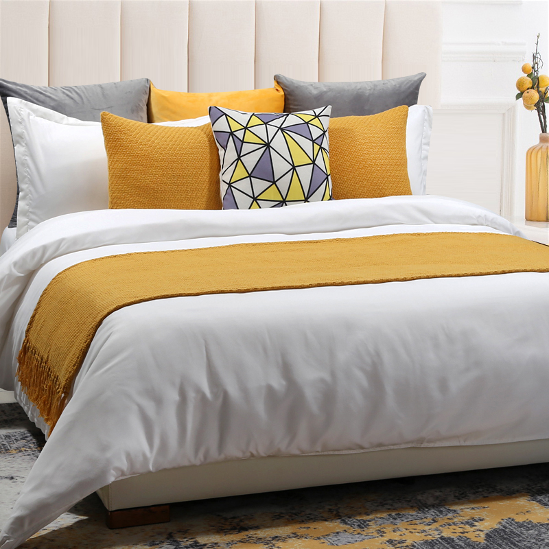 100 % bawełny 250TC Plain Sateen White Hotel Pedding Set