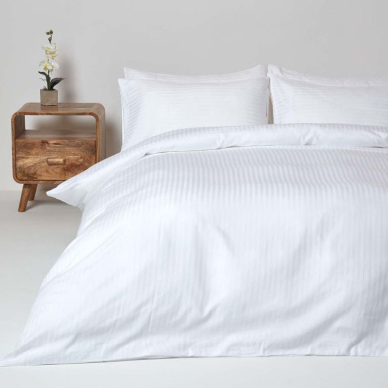 Cotton 40s 250 Nić liczba gwintów 1 cm satynowy Stripe Hotel Płaski arkusze