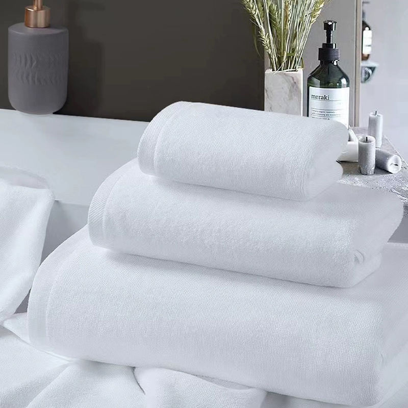 Pure Cotton 32s Double Twist Plain Frote White Hotel Ręczniki