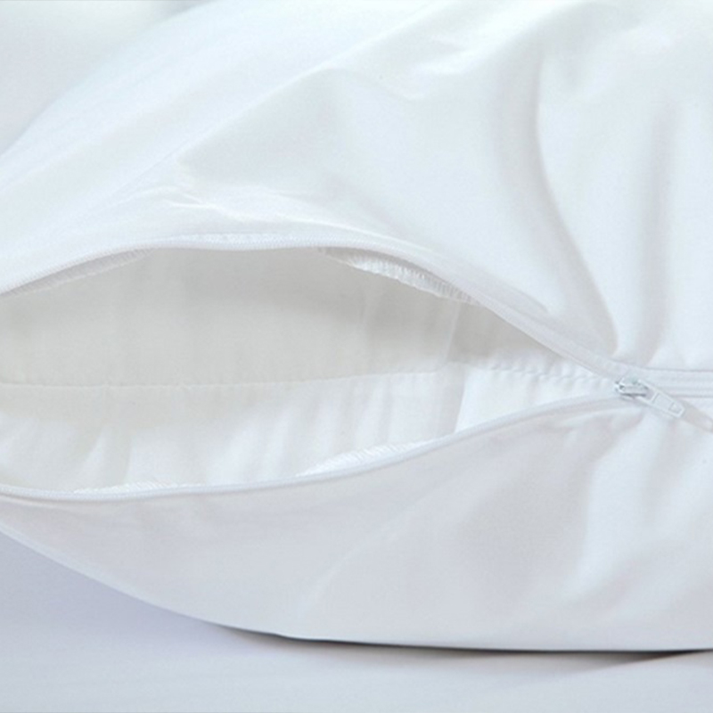 200TC Polycotton Plain White Zippered Pillow Process Hotel